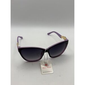 Allure Genesis Womens Purple Black‎ Cat Eye Sunglasses Gold Geometric UV400 NEW